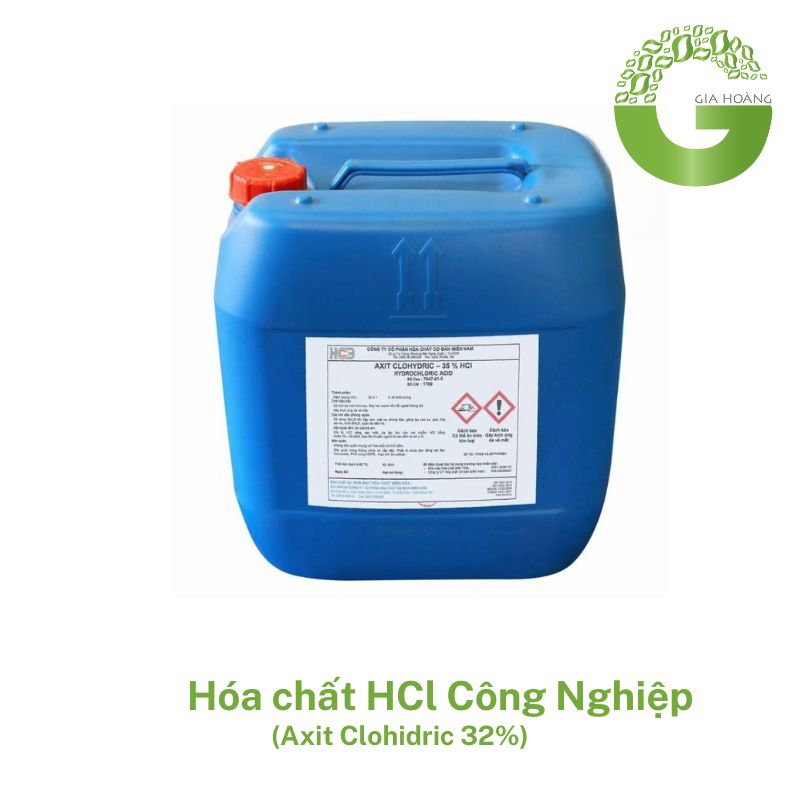 Hóa chất HCl 32% - Axit Clohiđric 30kg/can