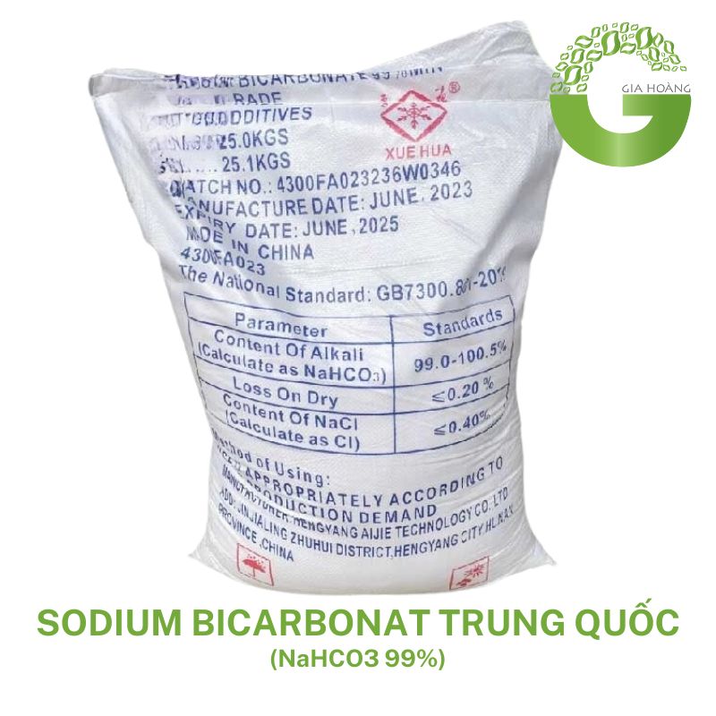 NaHCO3 99% - Sodium Bicarbonate, Trung Quốc, 25kg/bao.