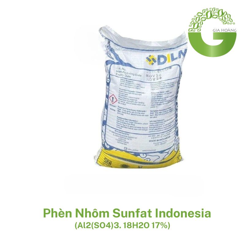 Phèn Nhôm Sunfat Indonesia Al2(SO4)3. 18H2O 17%, 50kg/bao.