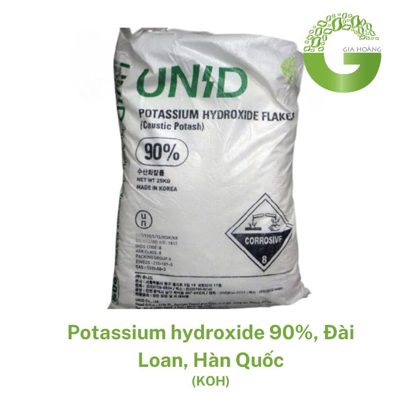 KOH - Potassium hydroxide 90%, Đài Loan, Hàn Quốc, 25kg/bao