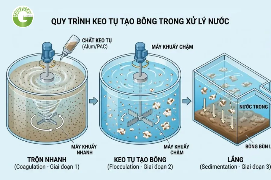 Keo Tụ Tạo Bông Trong Xử Lý Nước Cấp: Quy Trình & Hóa Chất