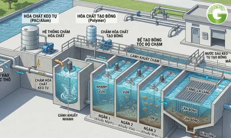 Có nhiều loại hóa chất được dùng trong xử lý nước cấp