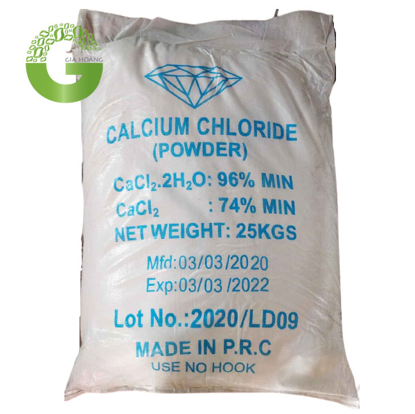 CaCl2 96% Min - Calcium Chloride, Trung Quốc, 25kg/bao