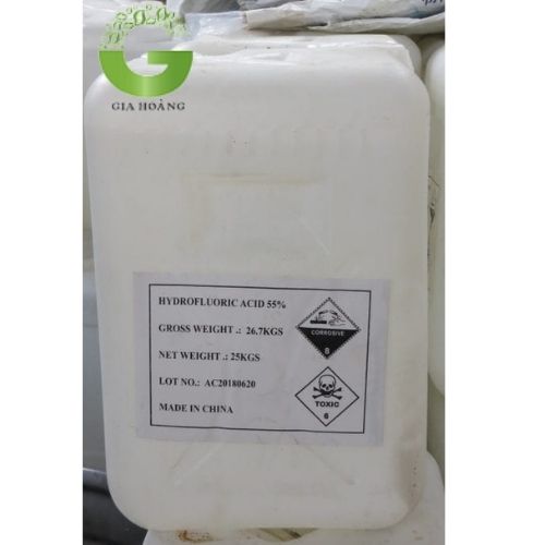 Axit HF - Axit Flohydric 55%, Trung Quốc, 25kg/can